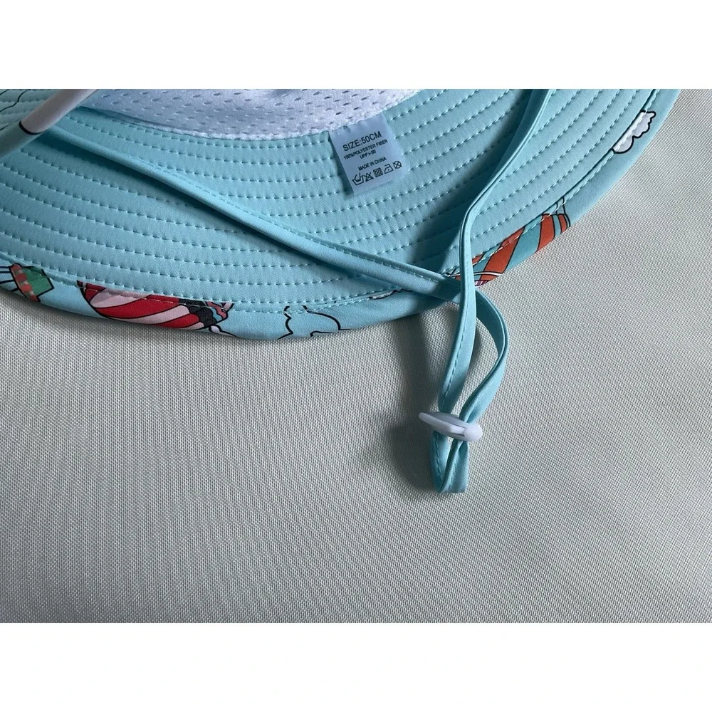 Toddler Kids or Girls Sun Hat With Upf 50 Outdoor Adjustable  Blue Size S